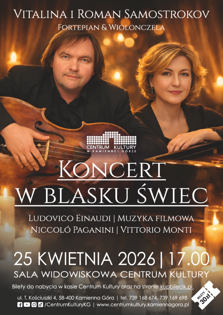 Koncert w blasku świec – Vitalina i Roman Samostrokov – Fortepian & Wiolonczela