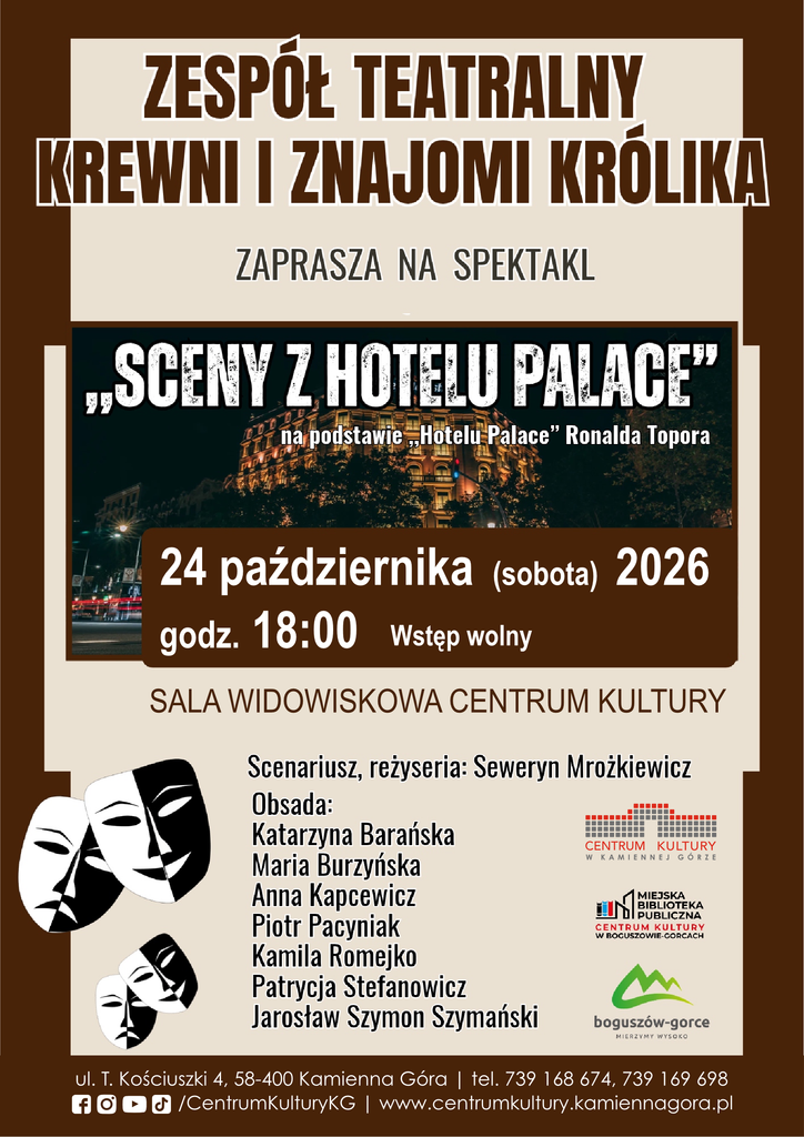 SCENY Z HOTELU PALACE – Zaproszenie na spektakl